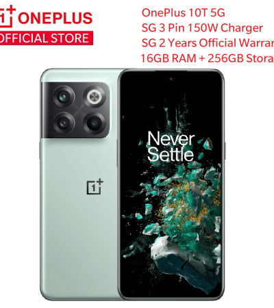 OnePlus 10T 5G SG Local Set | SG 2 Years Warranty | Snapdragon 8+ Gen 1 | SG 3 Pin 150W Charger | Free Case and Earbuds