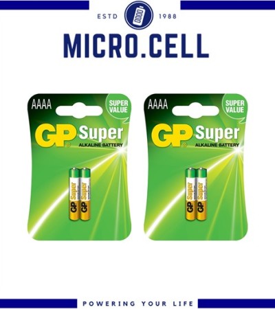 [Bundle of 2] GP AAAA Super Alkaline 4A Quadruple A E96 2pcs Battery Pack