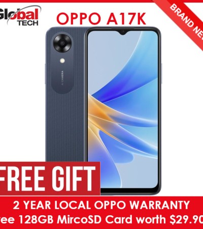 OPPO A17K 64GB / IPX4 Water-Resistance / 5000mAh Long Lasting Battery / Side Fingerprint Unlock / 2 Years Local Warranty (Free 128GB Micro SD Card)