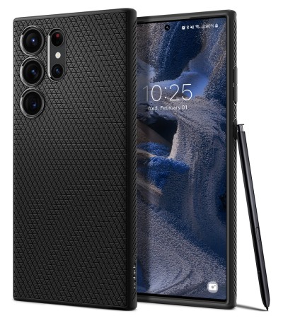 SPIGEN Case for Galaxy S23 Series [Liquid Air] Cover with Diamond-Cut Pattern Black TPU / Samsung Galaxy S23 Ultra Case / Galaxy S23 Plus Case / Galaxy S23 Casing